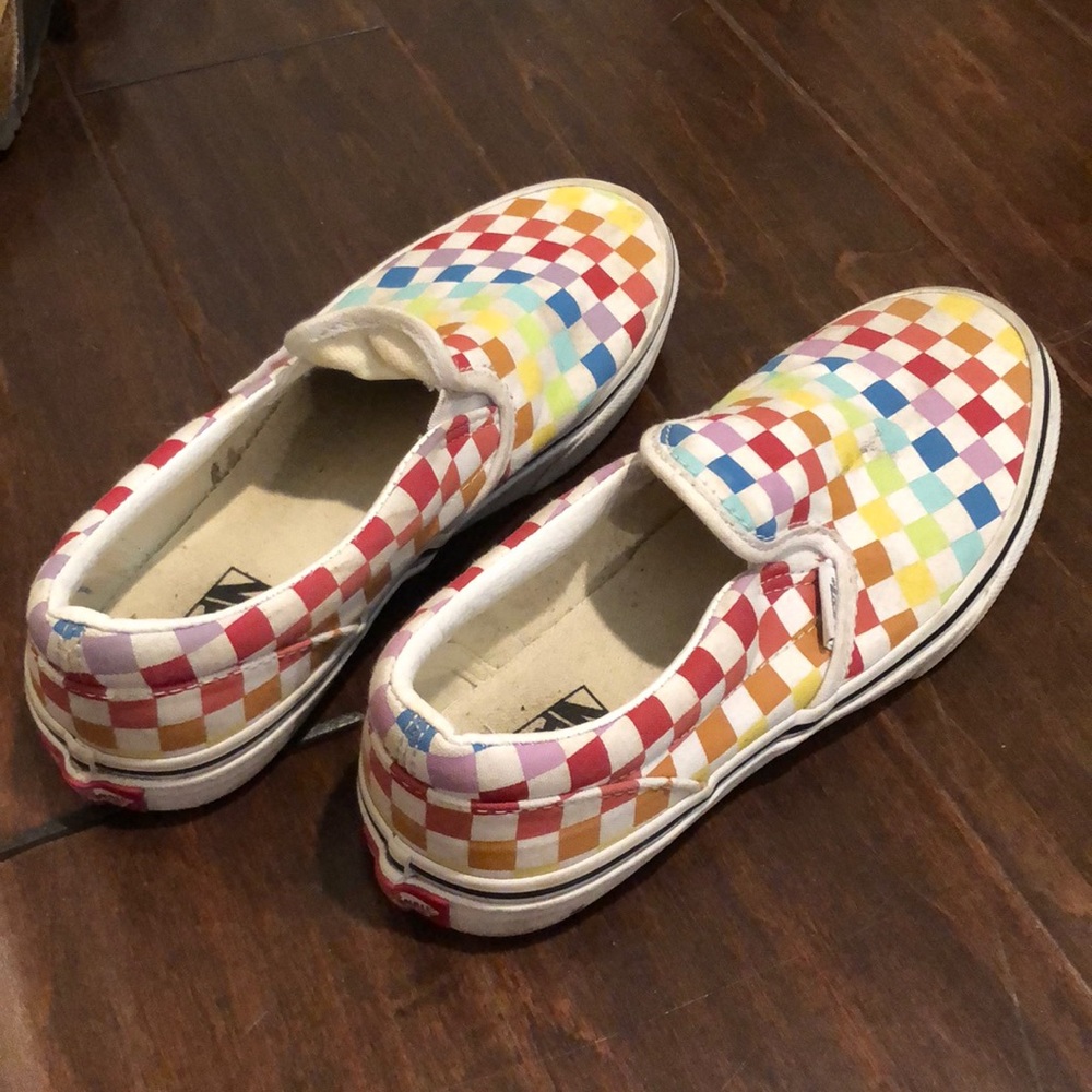 Rainbow Checkered vans